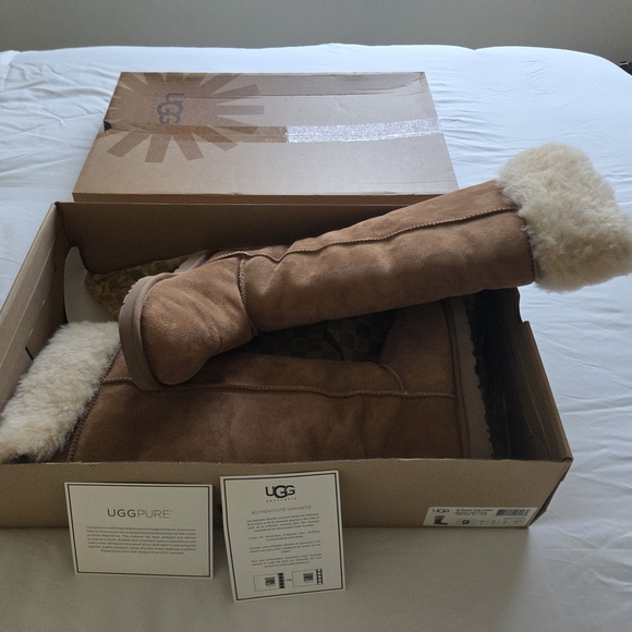 UGG Tan and Cream Over the Knee Boots - Picture 4 of 10